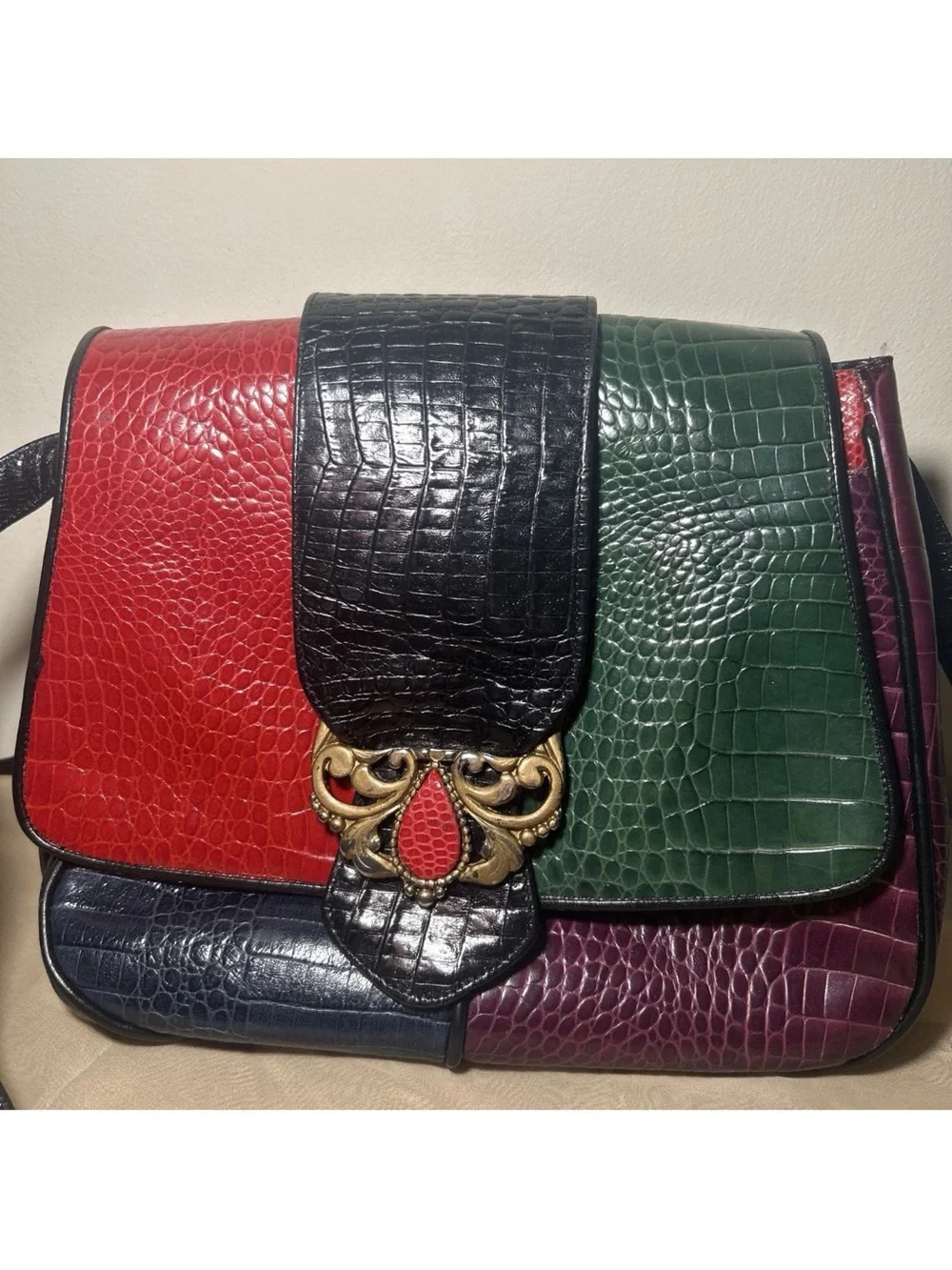 Vintage Sharif Colorful Patchwork Purse